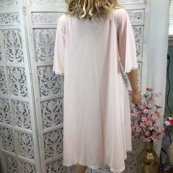 Shadowline Vtg. Pink Button Front Nightgown - Picture 5 of 7